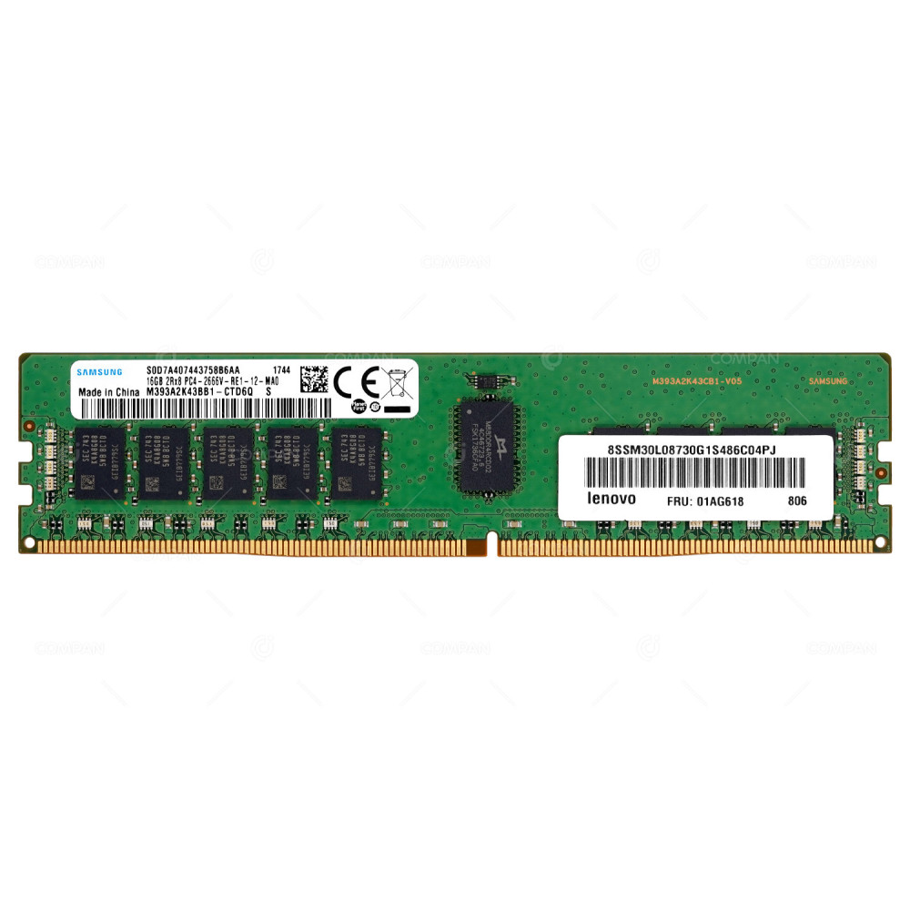01AG618 IBM DDR4 16GB 2RX8 PC4-21333 2666MHZ RDIMM CAS 21-21-21